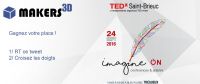 Makers 3D sont partenaires du TedX Saint-Brieuc, gagnez votre place !. Du 21 au 24 septembre 2016 à Saint-Brieuc. Cotes-dArmor. 